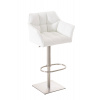 Design-Shop Damas E1 nerezový rám / koženka Biela