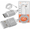 Kábel LTC USB - microUSB typ B, 2 m, strieborný