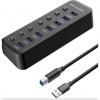 PremiumCord USB 3.2 Superspeed HUB 7-portový s vypínači portů KU3HUB7A