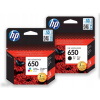 Tusz HP 650 650, CZ101AE, CZ102AE čierny (black), trojfarebný, sada