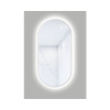 Oválne LED zrkadlo do kúpeľne s osvetlením OVAL LINE BACKLIGHT 100 x 50 cm v bielom ráme