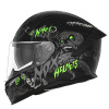 Helma NOX N401 ZUMBI černá matná/neon zelená - XS - doprava zdarma