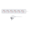 Solight predlžovací prívod, 6 zásuviek, biely, 2m PP61