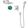 HANSGROHE Crometta E sprchový systém pod omietku s pákovou batériou Logis, horná sprcha 1jet 240 x 240 mm, ručná sprcha 2jet, chróm, 27957000