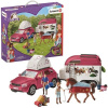 Schleich: Hračka Set - Auto s prívesom pre kone a figúrky 42535