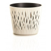 Kvetináč SANDY ROUND s vkladom 12,8 cm - farba: krémová (Prosperplast DSR130-CY728)