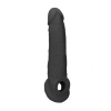 RealRock Penis Sleeve 9″ Návlek na penis čierny, návlek na penis