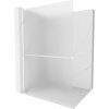 Mexen Kioto+ L, sprchová zástena Walk-In s poličkou a vešiakom 120 x 200 cm, 8mm sklo námraza, biely profil, 800-120-123-20-30