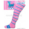 Bavlnené pančucháčky New Baby s ABS ružové zebra s pruhmi ružová 104 (3-4r)