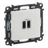 Nabíjačka 2xUSB-C 3A biela Valena Life (Legrand)