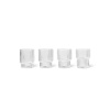 ferm LIVING Glass Ripple Small, číre sklo, 60 ml, sada 4 ks - 100373211