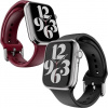 PREsmartfon Apple Watch 38mm / 40mm / 41mm silikónové remienky 2ks čierny a vínovo červený