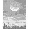ZUTY Bodkovanie - MESIAC NAD NOČNÝM MESTOM Rámovanie: bez rámu a bez vypnutia plátna, Rozmer: 40x50 cm