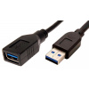 Kábel Roline USB 3.0 A-A 1,8m A(M)- A(F) prodlužovací, černý 11.02.8978
