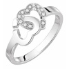 DINH VAN – Double Hearts Ring Small WG and Diamonds – Prsteň