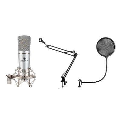 Auna MIC-920, USB, mikrofónový set, V4, mikrofón, otočné rameno, POP filter, ochranná taška (34262+30214+11536)