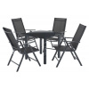 Zahradní jídelní set 4+1 BestBerg BBGF-62BK / černá
