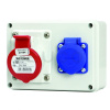 SCAME Zásuvková rozvodnica E-BOX, 1x16A/400V/5P + 1x230V, bez priestoru na istenie, IP54