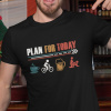 Tričko s potlačou Dnešný plán CYKLISTU Pánsky Čierna XXL