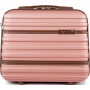 BASIC Solier ružový cestovný kozmetický kufor stripe s16 (kuferek stl957 14' pink) kosmetický kufor