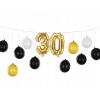 Balónová girlanda „30. narodeniny“, zlatá, čierna, biela, PartyDeco, 12 ks