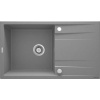 Deante Eridan 860.0E Grey metallic (Elegantný priestranný drez s excentrom. Horná montáž. Min. šírka kuchynskej skrinky 60 cm. Hĺbka vaničky 19 cm, šedý)