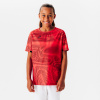 KIPSTA Detský futbalový dres Wavy Club červeno-čierny 141-150 cm