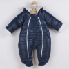 Zimná dojčenská kombinéza s kapucňou s uškami New Baby Pumi blue 62 (2-3m) Modrá