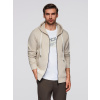 Ombre BASIC men's unbuttoned hooded sweatshirt - light beige krémová M Ombre 5902228938835