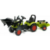 Falk Šliapací traktor 2040CM Claas Arion 410 s nakladačom a vlečkou