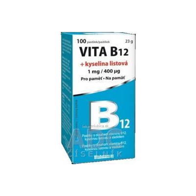 Vitabalans VITA B12 + kyselina listová (1 mg/ 400 mcg) pastilky 1x100 ks
