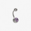 Piranha leštený titánový banánik s kamienkom Veľkosť: Světle fialová (ROXO CLARO) 1,6x10 mm
