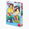 Dino - Puzzle Princezny a kamaráti 4x54 dielikov - 40-99 dielov