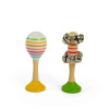 Bigjigs Toys Súprava loptičiek Rumba žltá a zvončeky zelená