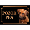 Rodézsky ridžbek - Kovová tabuľka POZOR PES