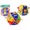 LEAN TOYS Mäkká plyšová loptička s hrkálkou 18 cm