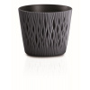Kvetináč SANDY ROUND s vkladom 12,8 cm - farba: antracit (Prosperplast DSR130-S433)