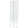 Mexen Velar L vaňa paraván 2-krídlový zasúvací 70 x 150 cm, transparentný, biely - 896-070-003-01-20