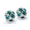 Manumi Štrasová guľôčka 8mm strieborná Blue Zircon - 2 ks