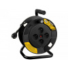 Predlžovací kábel na bubne 25 m guma čierny