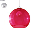 Sollux Lighting Závesné svietidlo Ball, 1x červené sklenené tienidlo