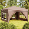 zahrada-XL Skladací párty stan s bočnicami sivohnedý 3x3 m 93526