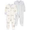 CARTERS CARTER'S Overal na zips Sleep&Play Blue Dog/Stripe chlapec 2ks 6m/ veľ. 68
