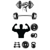 CUKROWY TLAČ Jedlý obrázok na tortu FITNESS POSILŇOVŇA GYM + POSTAVY TEXT #3