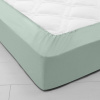 Jednofarebná napínacia plachta, flanel, hĺbka rohov 32 cm zelenkastá 140 Blancheporte