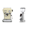 Ascaso Dream ONE, Sweet Cream + Eureka Atom W 75, chrome