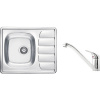 Nerezový drez s batériou ALVEUS Zoom 10 Natur 615x500x0,6 mm + batéria Riviera SETA265