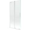 Mexen Velar L, 2-krídlová posuvná vaňová zástena 90 x 150 cm, 8mm číre sklo, biely profil, 896-090-003-01-20