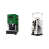 Gaggia New Classic EVO, green + Eureka Mignon Turbo, CR chrome