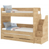 CLK Poschodová posteľ s prístelkou, úložným priestorom a schodíky Cody Modular-dub